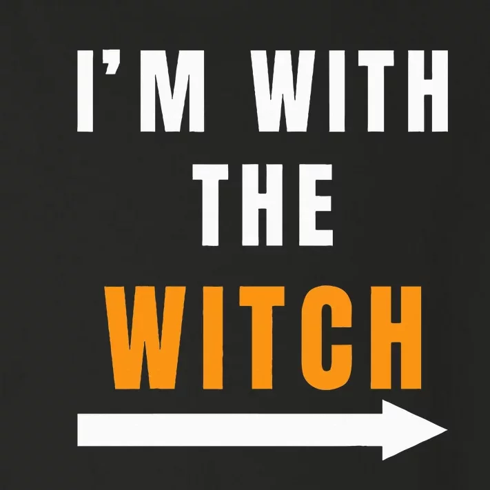 witch costume I'm With The Witch Funny Halloween Toddler Long Sleeve Shirt