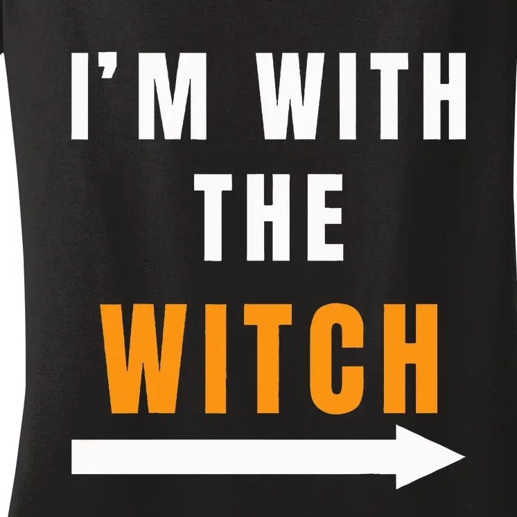 witch costume I'm With The Witch Funny Halloween Women's V-Neck T-Shirt