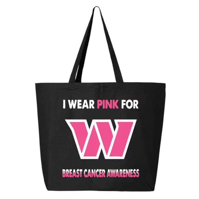 Washington Commanders I Wear Pink For Breast Cancer Awareness 25L Jumbo Tote