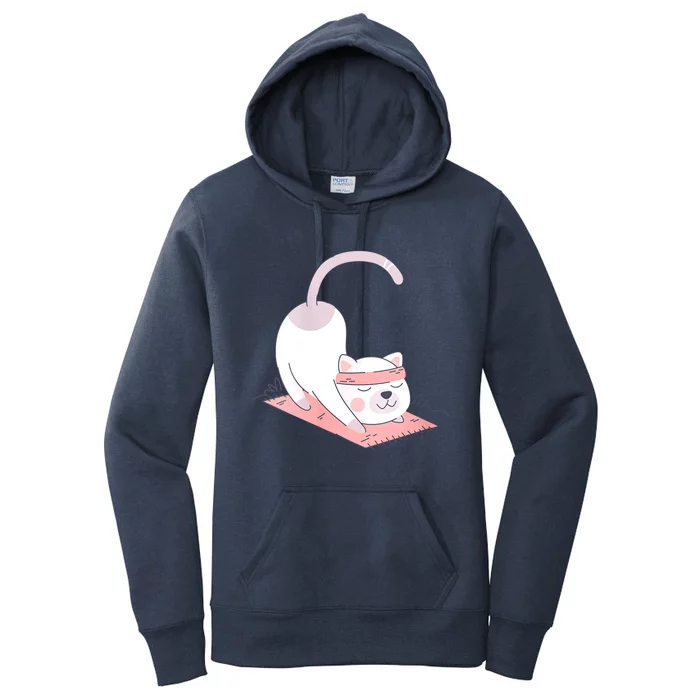 Womens Cat International Yoga Day Women's Pullover Hoodie