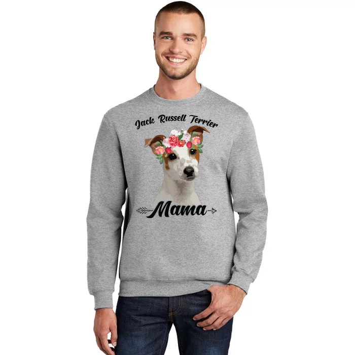 Womens Cute Jack Russell Terrier Mama Flower Dog Lover Mothers Day Sweatshirt