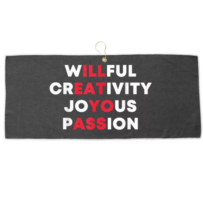 Willful Creativity Joyous Passion Funny Gift Large Microfiber Waffle Golf Towel