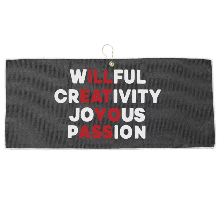 Willful Creativity Joyous Passion Large Microfiber Waffle Golf Towel