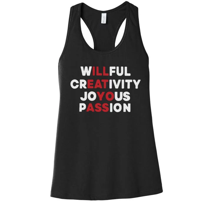 Willful Creativity Joyous Passion Women's Racerback Tank