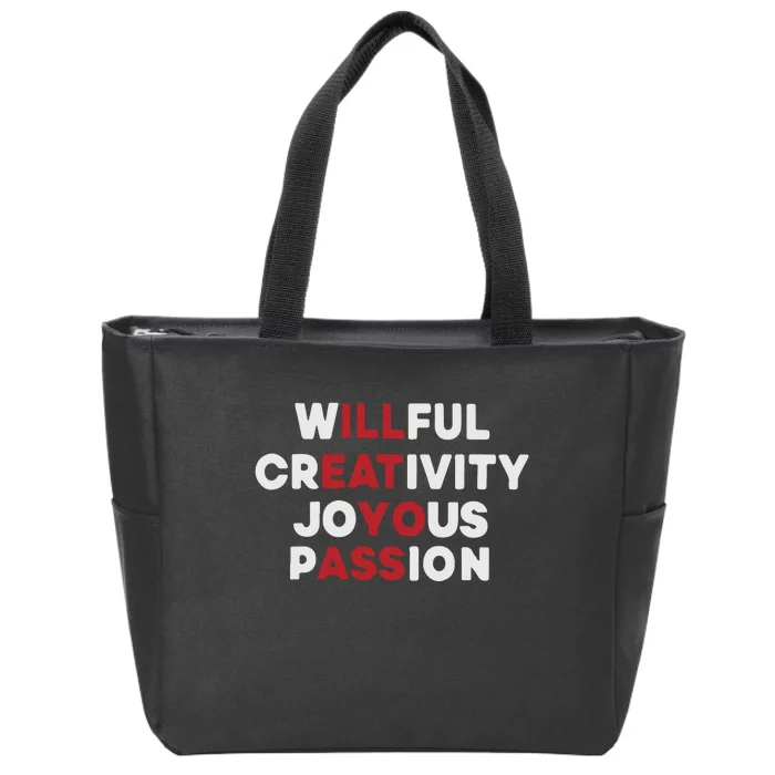 Willful Creativity Joyous Passion Zip Tote Bag