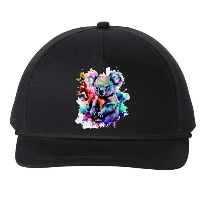 Water Color Koala Snapback Five-Panel Rope Hat