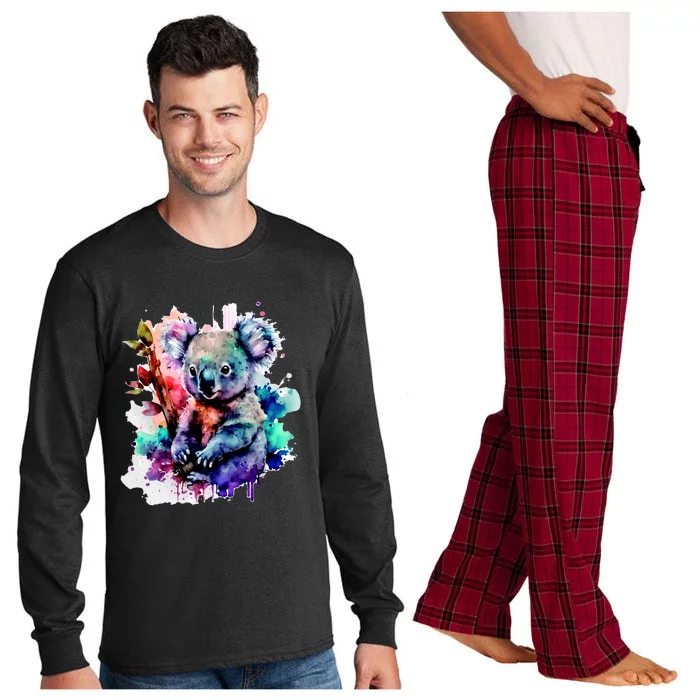 Water Color Koala Long Sleeve Pajama Set