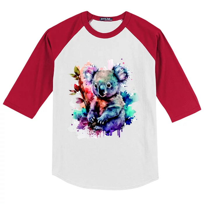 Water Color Koala Kids Colorblock Raglan Jersey