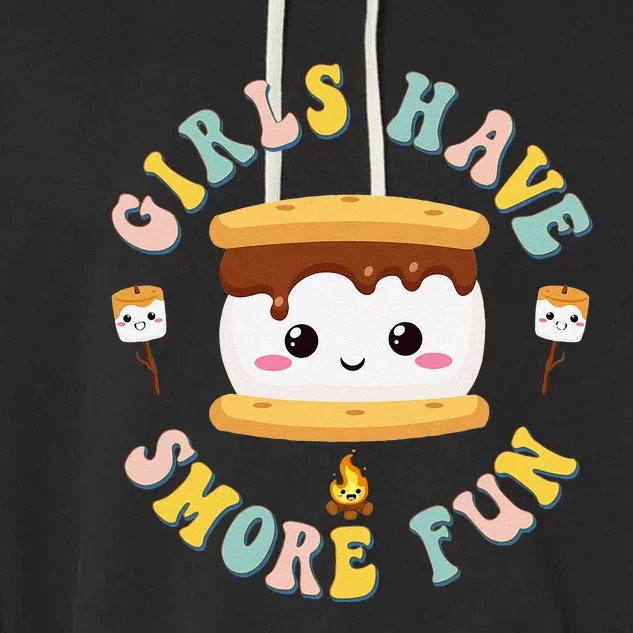 Women Camping Kawaii Smores Have Smore Kids Camping Garment-Dyed Fleece Hoodie