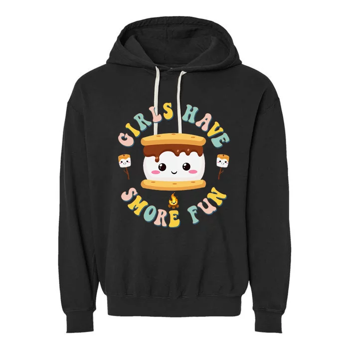 Women Camping Kawaii Smores Have Smore Kids Camping Garment-Dyed Fleece Hoodie