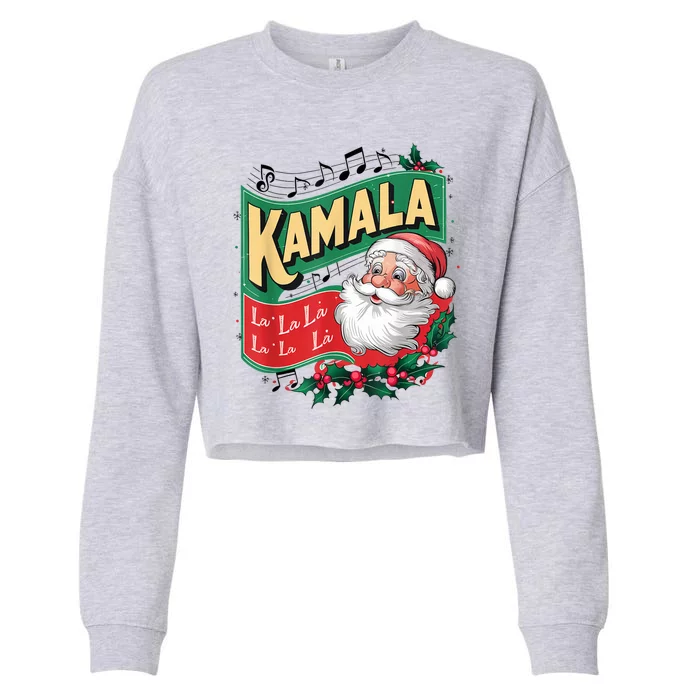 Women Christmas Kamala Harris Funny Comma La Xmas 2024 Gift Cropped Pullover Crew