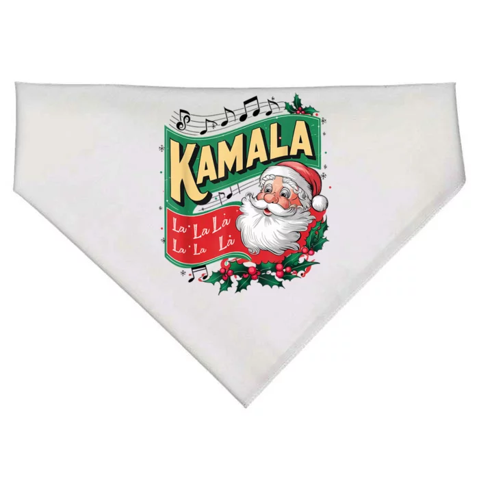 Women Christmas Kamala Harris Funny Comma La Xmas 2024 Gift USA-Made Doggie Bandana