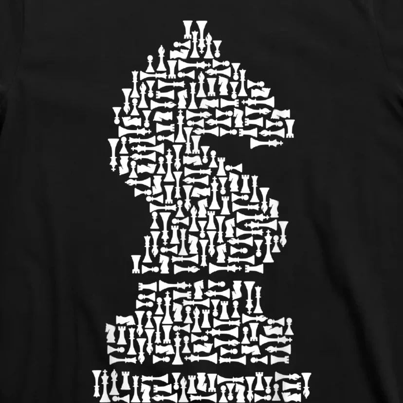 White Chess Knight Piece Mosaic T-Shirt