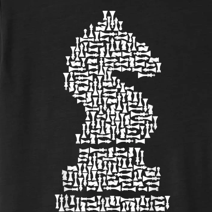 White Chess Knight Piece Mosaic ChromaSoft Performance T-Shirt