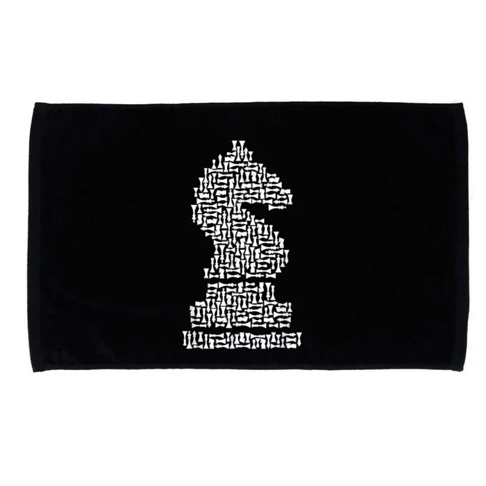 White Chess Knight Piece Mosaic Microfiber Hand Towel