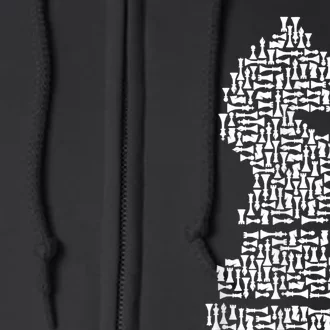 White Chess Knight Piece Mosaic Full Zip Hoodie