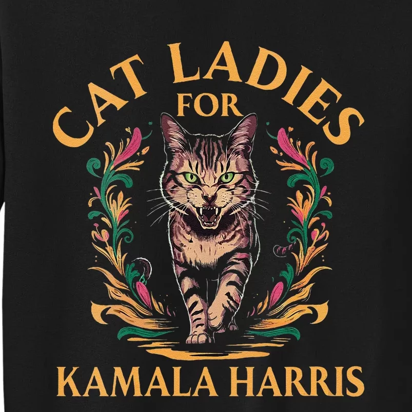 Women Cat Ladies For Kamala Harris Project Coconut Tree Gift Sweatshirt