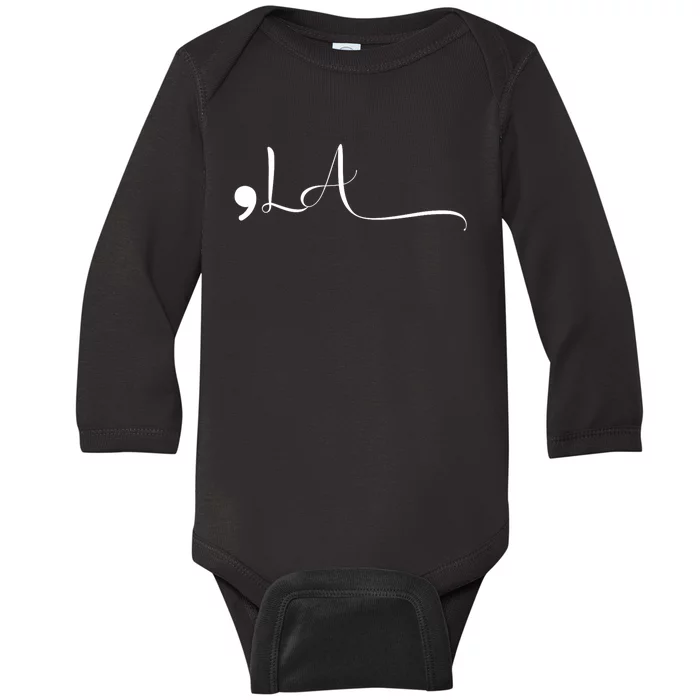 Women Comma La Kamala Harris Support Walz Gift Baby Long Sleeve Bodysuit