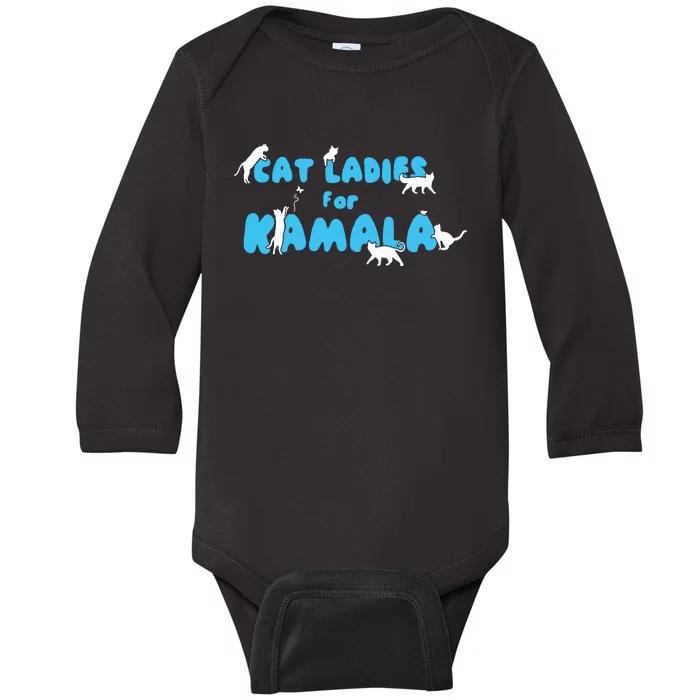 Women Cat Ladies For Kamala Baby Long Sleeve Bodysuit