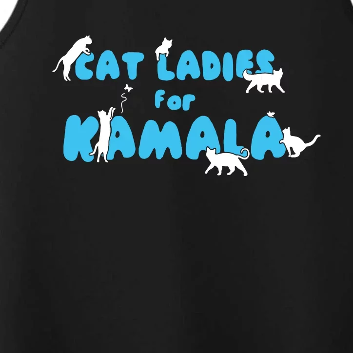 Women Cat Ladies For Kamala Performance Tank