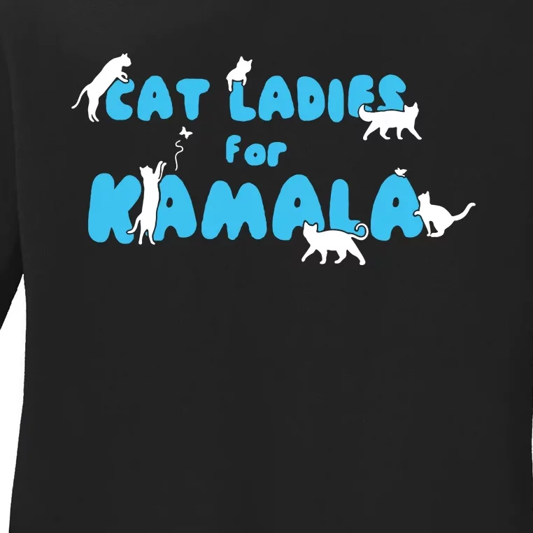 Women Cat Ladies For Kamala Ladies Long Sleeve Shirt