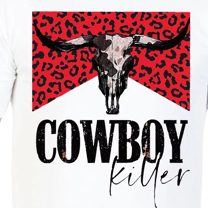 Western Cowgirl Leopard Punchy Cowboy Killers Bull Horn Comfort Colors T-Shirt