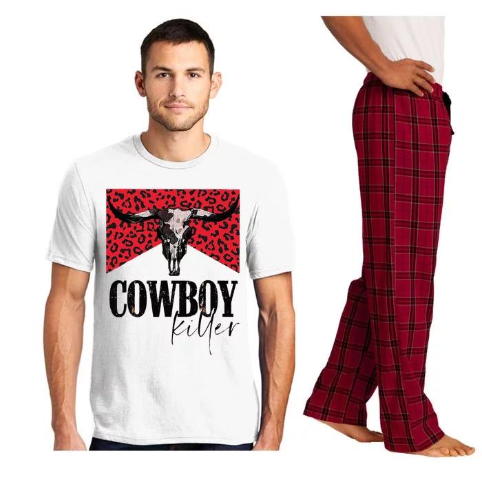 Western Cowgirl Leopard Punchy Cowboy Killers Bull Horn Pajama Set