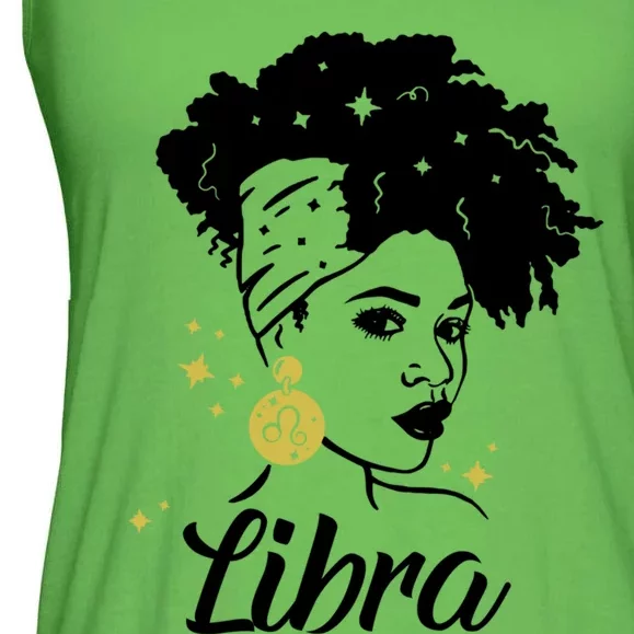 Wo Cute Libra Messy Bun Zodiac Lover Gift Ladies Essential Flowy Tank