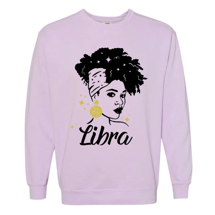 Wo Cute Libra Messy Bun Zodiac Lover Gift Garment-Dyed Sweatshirt