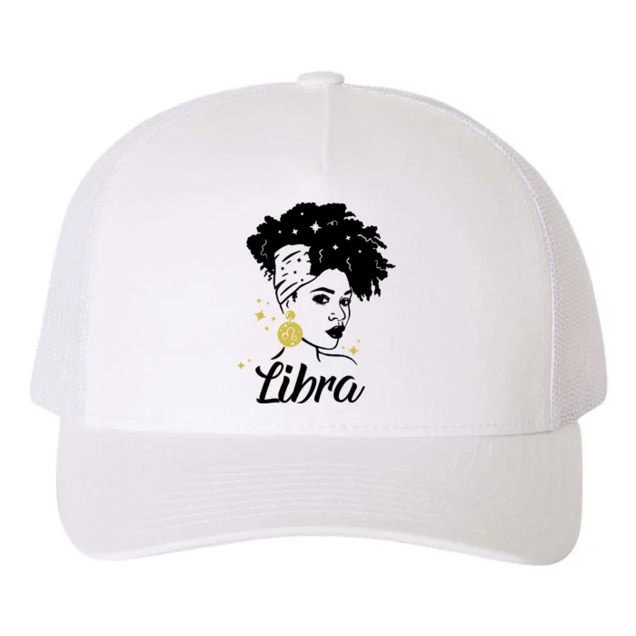 Wo Cute Libra Messy Bun Zodiac Lover Gift Yupoong Adult 5-Panel Trucker Hat