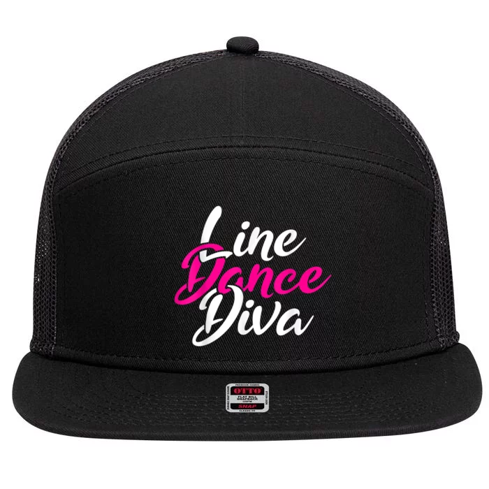 Western Country Line Dancing Diva Women Line Dance 7 Panel Mesh Trucker Snapback Hat