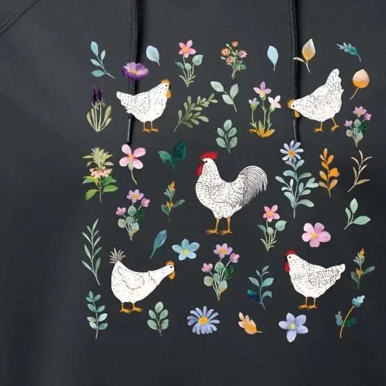 Wildflower Chicken Ladies Performance Fleece Hoodie