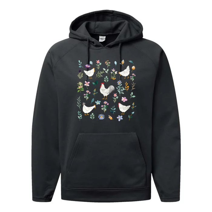 Wildflower Chicken Ladies Performance Fleece Hoodie