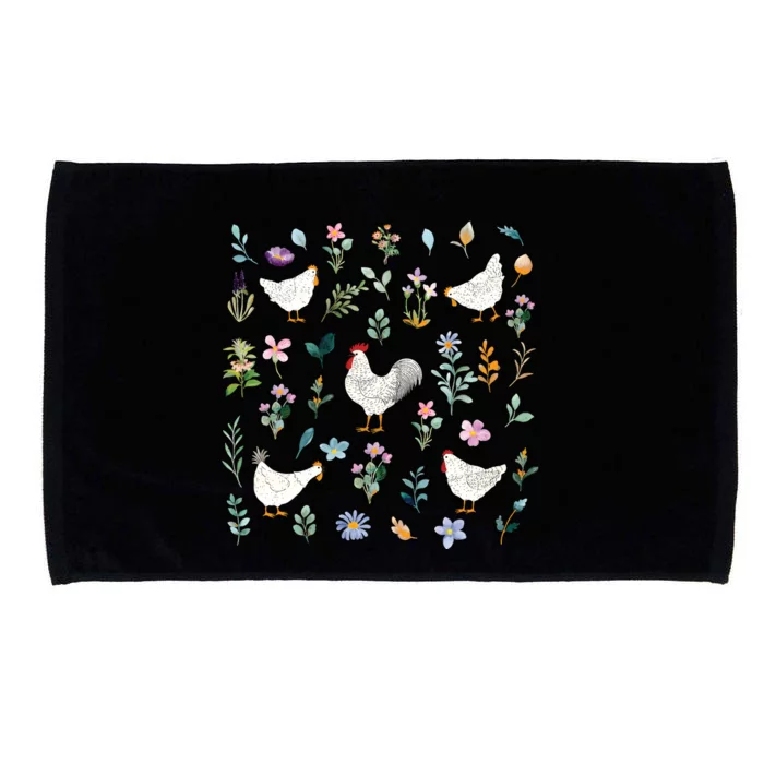 Wildflower Chicken Ladies Microfiber Hand Towel