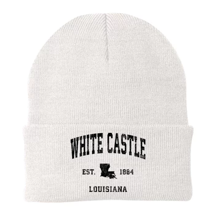 White Castle Louisiana La Vintage Athletic Sports Knit Cap Winter Beanie