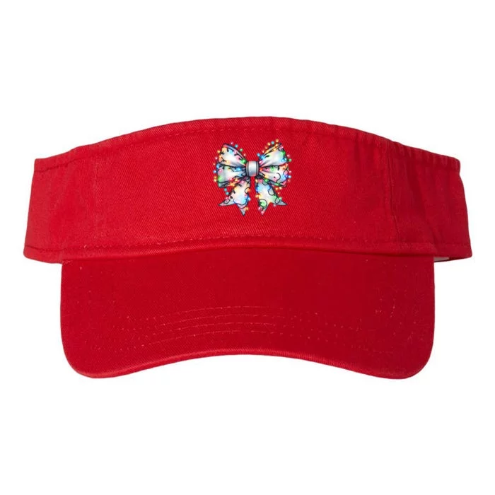 Women Christmas Light Coquette Bow Xmas Season Gift Valucap Bio-Washed Visor