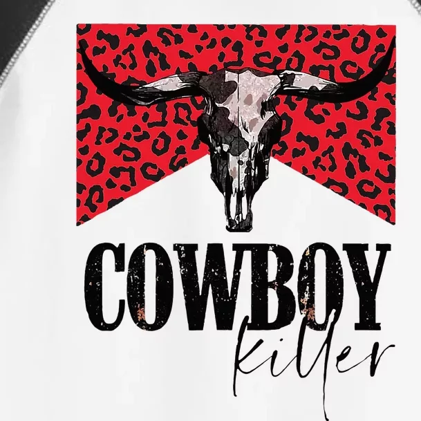 Western Cowgirl Leopard Punchy Cowboy Killers Bull Horn Toddler Fine Jersey T-Shirt