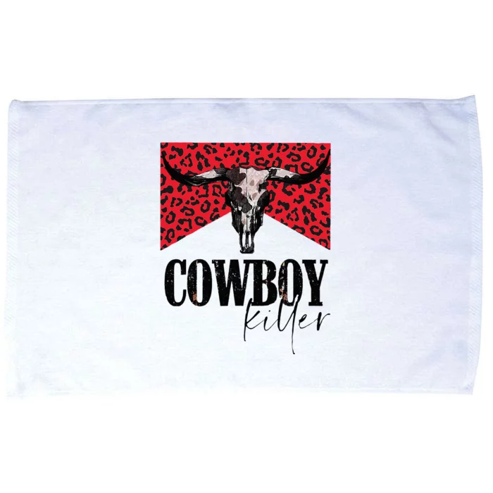 Western Cowgirl Leopard Punchy Cowboy Killers Bull Horn Microfiber Hand Towel