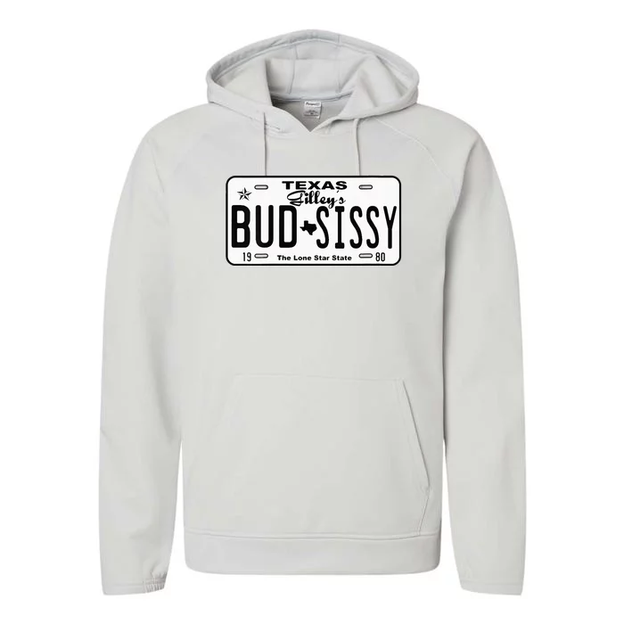 Wo Country Love Gilley's Bud N Sissy Texas Cowboy License Gift Performance Fleece Hoodie