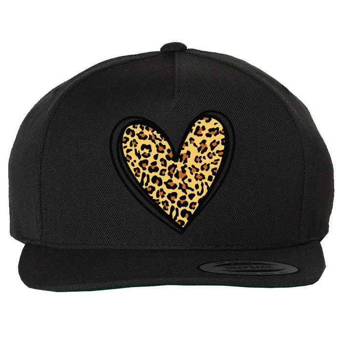 Women's Cheetah Leopard Heart Prints Love Valentine Day Wool Snapback Cap