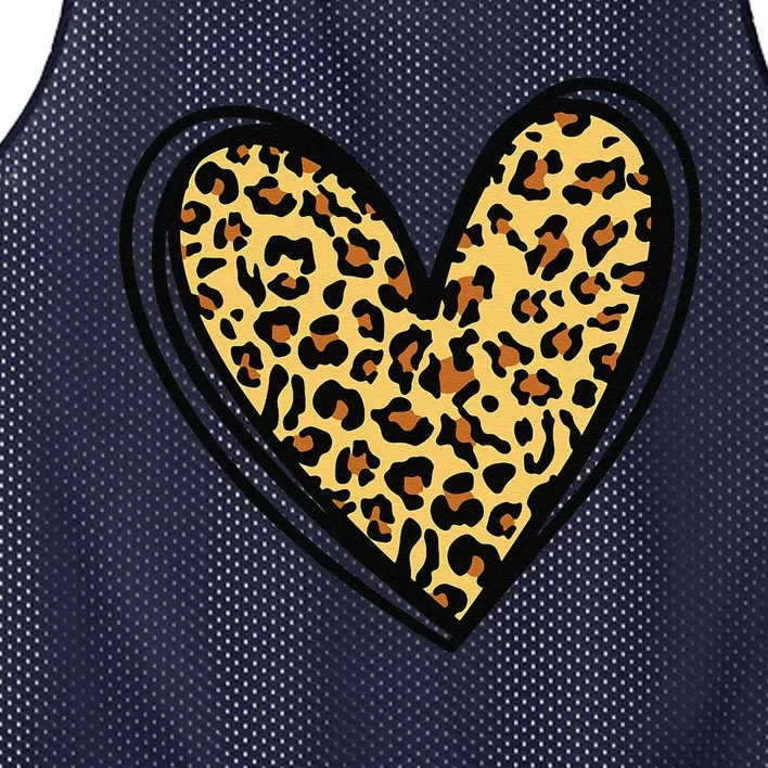 Women's Cheetah Leopard Heart Prints Love Valentine Day Mesh Reversible Basketball Jersey Tank