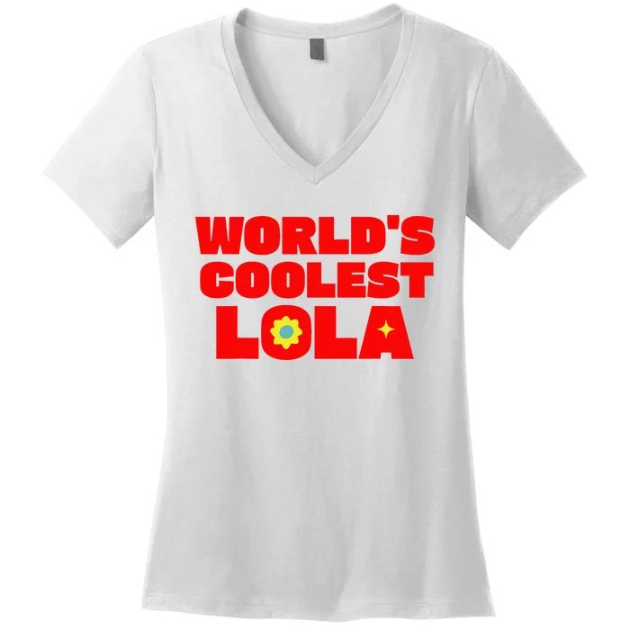 WorldS Coolest Lola Filipino Grandma Women's V-Neck T-Shirt