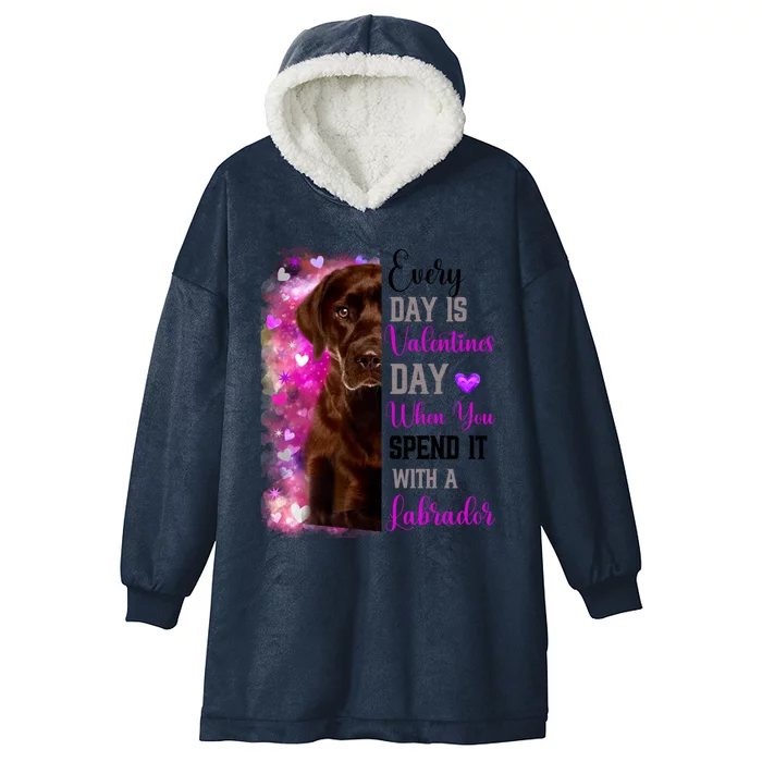 Wo Chocolate Labrador Dog Valentines Day Mom Dogs Meaningful Gift Hooded Wearable Blanket