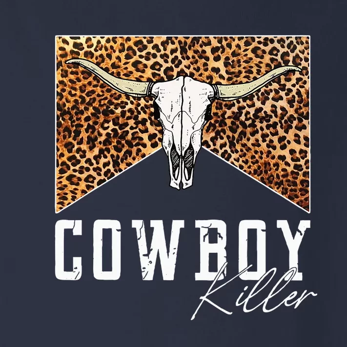 Western Cowgirl Leopard Punchy Cowboy Killers Bull Horn Toddler Long Sleeve Shirt