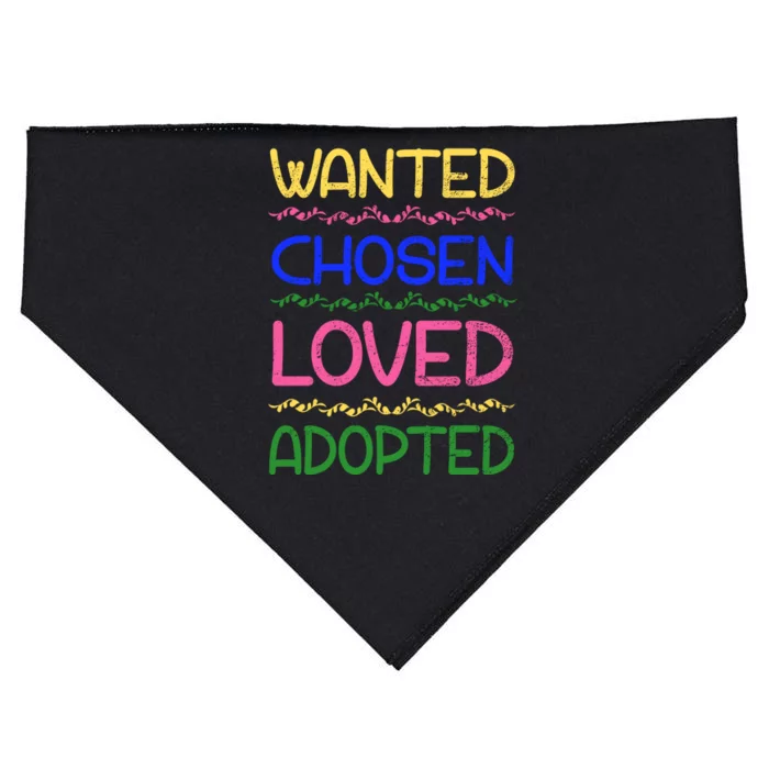 Wanted Chosen Loved Adopted USA-Made Doggie Bandana