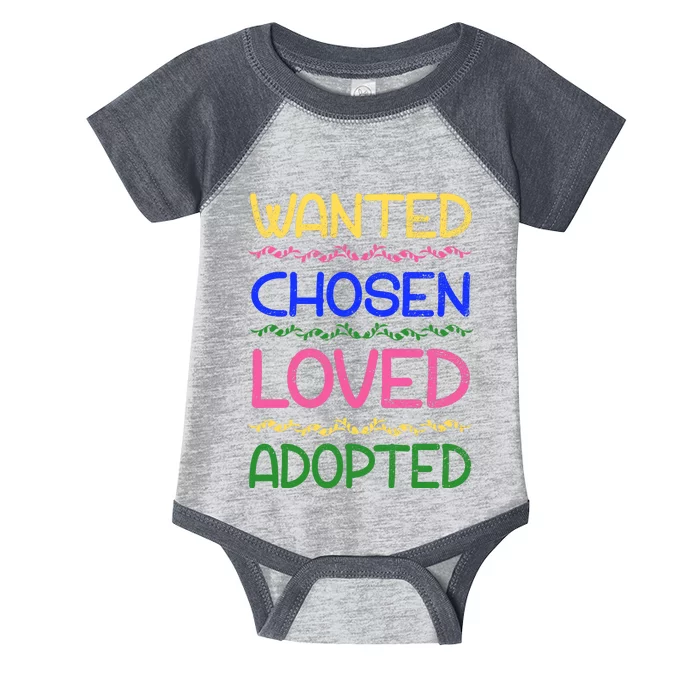 Wanted Chosen Loved Adopted Infant Baby Jersey Bodysuit