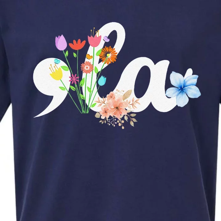 Women Comma La Floral Kamala Harris President 2024 Coma La Flowers Gift Sueded Cloud Jersey T-Shirt