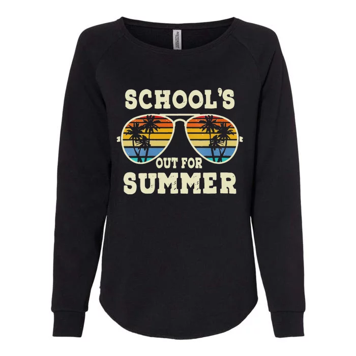 Womens Cute Last Day Of School Schools Out For Summer Teacher Retro Womens California Wash Sweatshirt