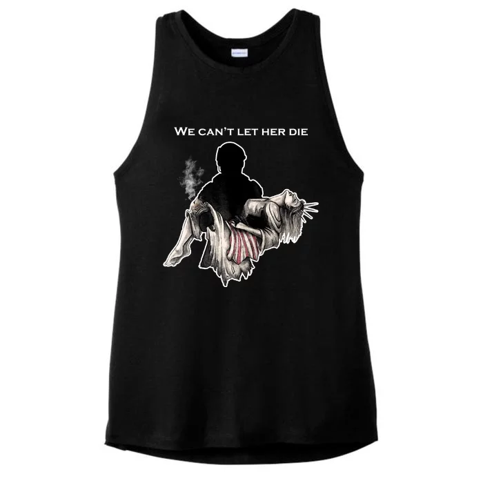 We Can't Let Her Die Statue Of Liberty Ladies Tri-Blend Wicking Tank