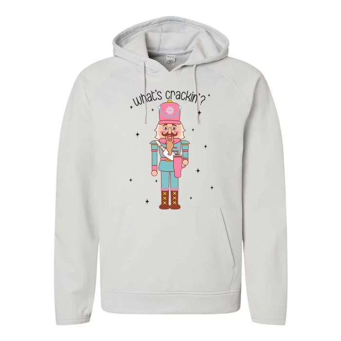 Whats Crackin Merry Christmas Nutcracker Xmas Bougie Performance Fleece Hoodie